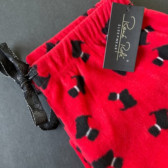 RENE ROFE Women's Fleece Pajama Pants with Scotties NWT Size M - Picture 4 of 5